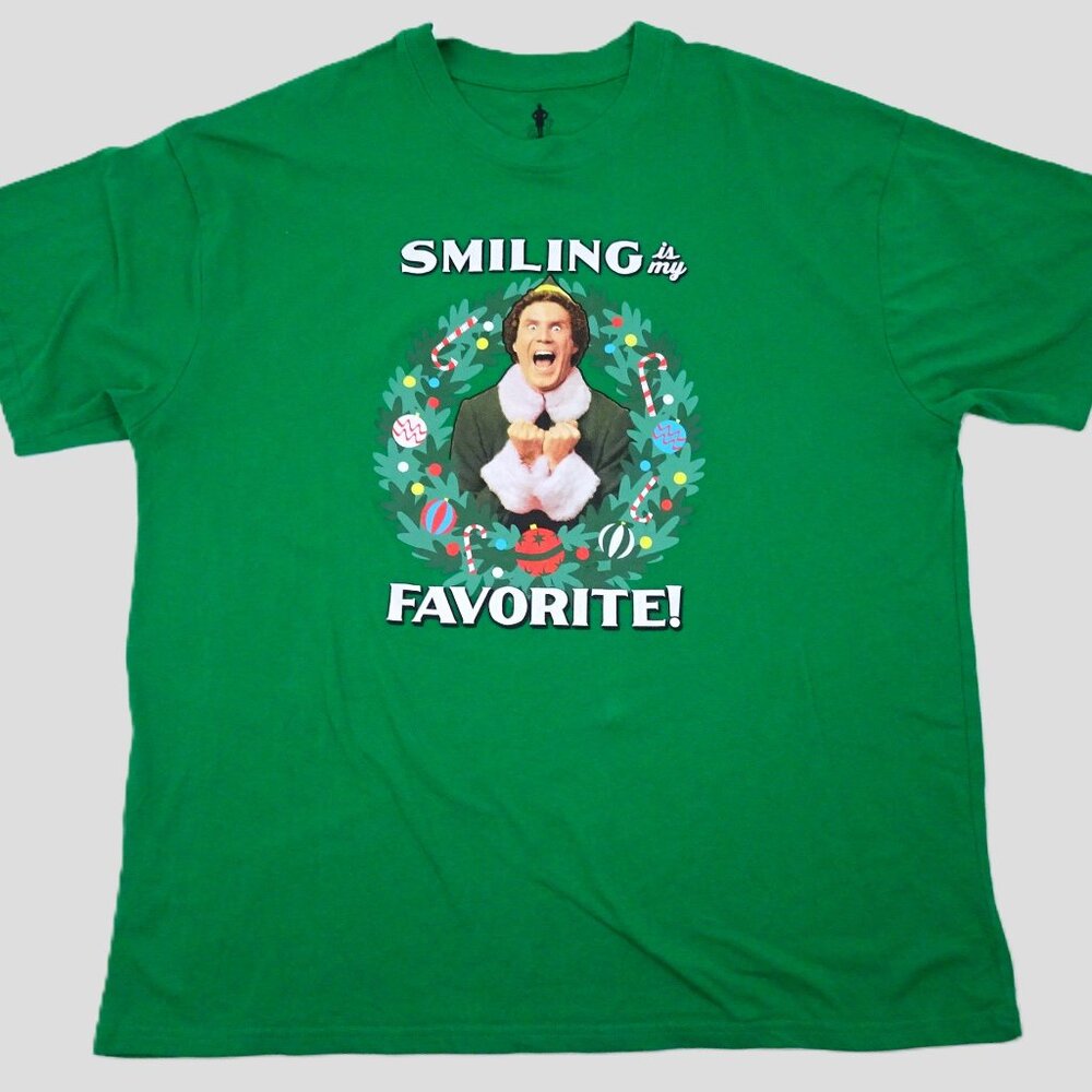 Elf Smiling is my Favorite t-shirt XL Christmas Buddy the Elf Will Ferrell Green